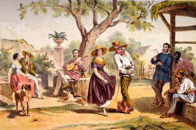 El Zapateado - Danza Nacional, 1840 de Federico Mialhe